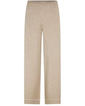 The Couture Club Knitted Panel Trousers - Natural