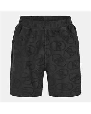 Represent Rep All-Over Towel Fabric Shorts - Black