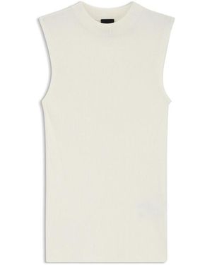 BOSS Feskies Knitted Slim Fit Mock Neckline Top - White