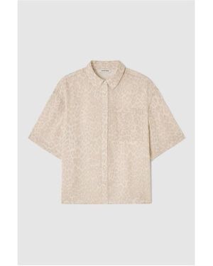 Anine Bing Patterned Short Sleeve Shirt - White
