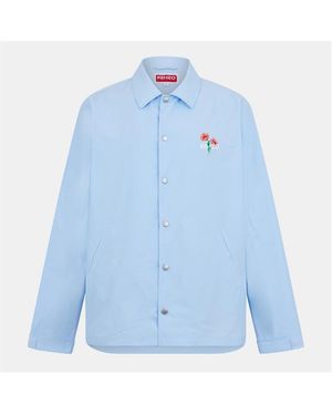 KENZO Archive Flower Long Sleeve Coach Jacket - Blue