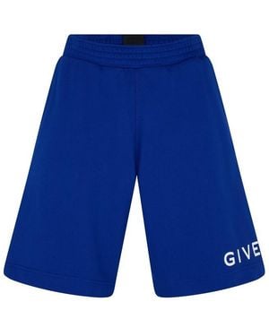 Givenchy Giv Boxy Fit Fleece Jogger Shorts - Blue