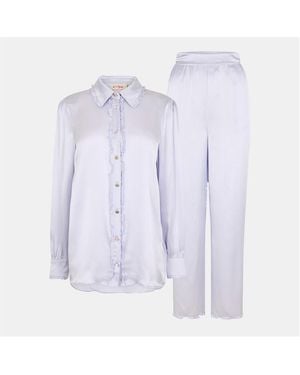 It's 9pm Vogue Silk Long Sleeve Pyjama Sets - Brown