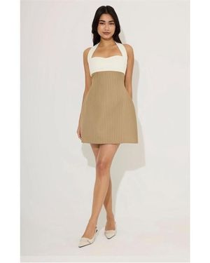 Odd Muse Halter Mini Dress - Natural