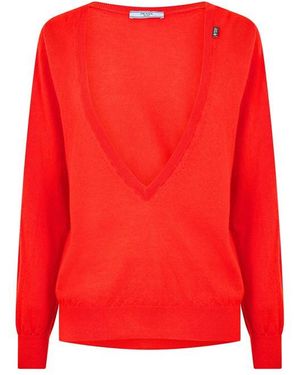 Prada V-Neck Jumper - Red