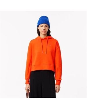 Lacoste Short Cut Cotton Hoodie - Orange