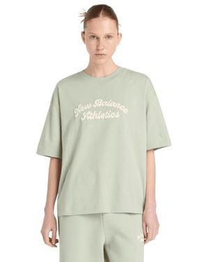 New Balance Linear Heritage Oversized T-Shirt Magliette - Verde