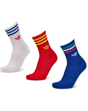 adidas Mid Cut Crew 3 Pack Socken - Rot
