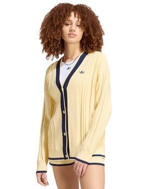 adidas Cable Knit Cardigan Damen Sweatshirts - Natur