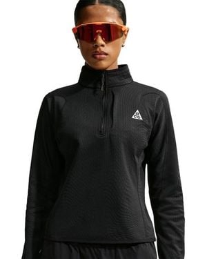 Nike Acg Wolf Grid Therma-Fit 1/2-Zip Hiking Top Damen Trainingsoberteile - Schwarz