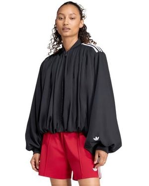 adidas Satin Pleated Track Top Donna - Nero