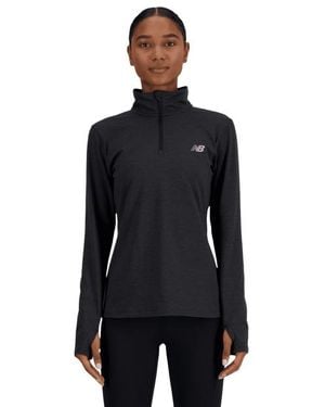 New Balance Sport Essentials Quarter Zip Top Da Pista - Nero