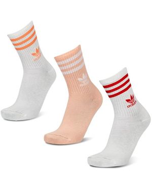 adidas Mid Cut Crew 3 Pack Calze - Bianco
