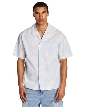 LCKR Tenzin Button Front Shirt Herren T-Shirts - Blau