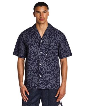 LCKR Tenzin Button Front Shirt Herren T-Shirts - Blau
