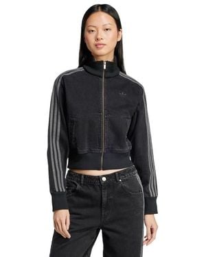 adidas Adicolor Denim Top Da Pista - Nero