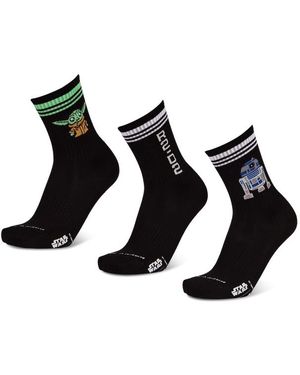 Happy Socks Crew 3 Pack Socken - Schwarz
