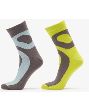 On Shoes Liquid Logo Sock High 2-Pack Lime/ Eclipse - Grün