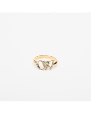 Off-White c/o Virgil Abloh Ow ring with strass gold/ silver 52 - Métallisé