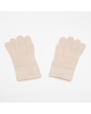 Calvin Klein Gloves Patch Wool Knitted - Natural