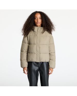 Calvin Klein Jacket Jeans Logo Short Hooded Puffer Jacket - Brown