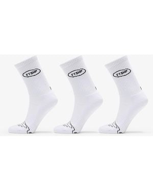 FTSHP Footshop Basic Crew Socks 3-Pack - White