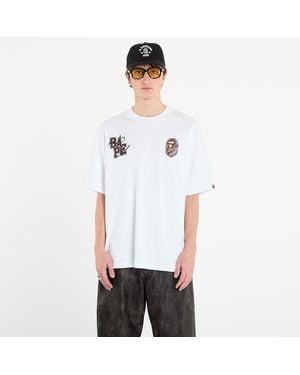 A Bathing Ape T-shirt bape® x footshop - scribble logo tee m - Blanc