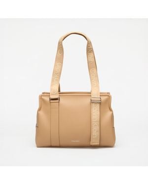 Calvin Klein Borsa Webbing Adj Strap Tote - Neutro