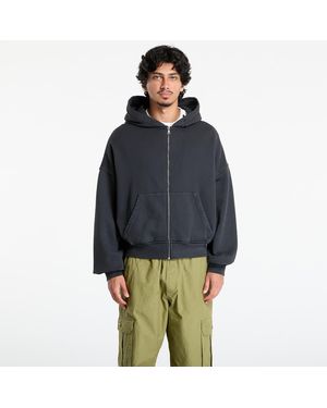 Palm Angels Sweatshirt Gd Curved Logo Zip Hoody Vintage - Blue
