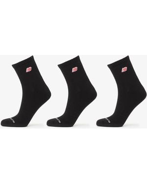 New Balance Calzini Patch Logo Ankle 3-Pack - Nero