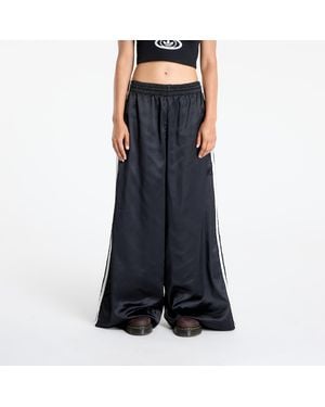 adidas Originals Pants Satin Wide Leg Tracksuit Bottoms Ruffle 3-Stripes - Blue