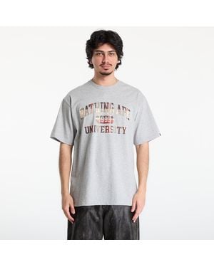 A Bathing Ape T-Shirt Bape Check College College Logo Tee - Gray