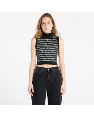 Tommy Hilfiger Sweater Tommy Jeans Crop Script Vest - Black
