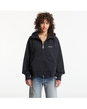 Carhartt Sweatshirt w' hooded painter jacket black destroy wash, splatter m - Noir