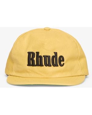 Rhude Logo Leather Hat - Yellow