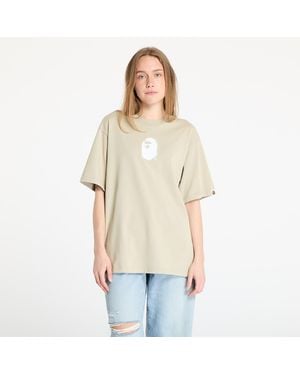 A Bathing Ape T-Shirt Pigment Print Ape Head Relaxed Fit Tee - Natural
