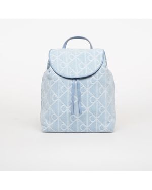Calvin Klein Emblem Aop Denim Backpack - Blue