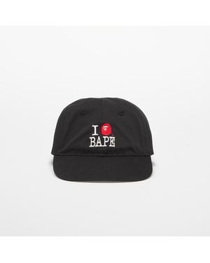 A Bathing Ape Logo Cotton Twill Cap - Black