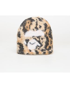 A Bathing Ape Wild Leopard Pattern Ape Face Knit Cap - Metallic