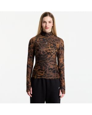 Nike T-Shirt Flight Long-Sleeve Mesh Top - Braun