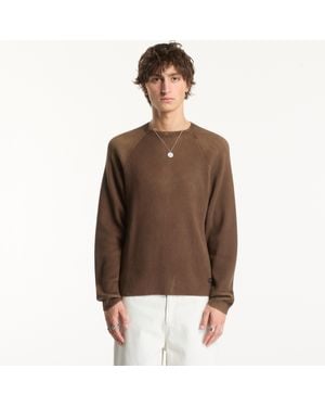 Dime Sweater Printed Rib Sweater/Tan - Brown