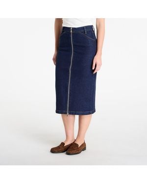 Calvin Klein Jeans Denim Zip Front Skirt - Blue