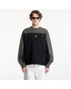 Fred Perry Sweatshirt Color Block Sweatshirt - Black