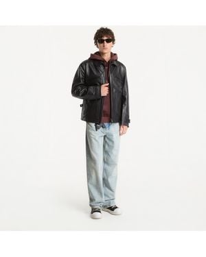 Y-3 Jacke Leather Blouson - Schwarz