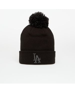 KTZ Knit Medium Wmns Mlb Metallic Bobble Beanie Los Angeles Dodgers - Black