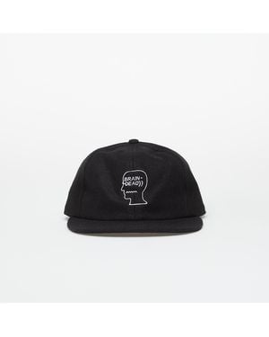 Brain Dead Flannel Classic Logohead 6 Panel Hat - Black