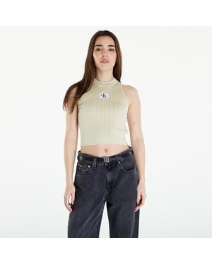 Calvin Klein Jeans Woven Label Sweatertank Top Haze - Blue