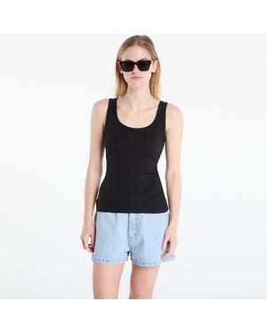 Calvin Klein Tank Top Sl Varigated Rib Nano Logo Tank - Black