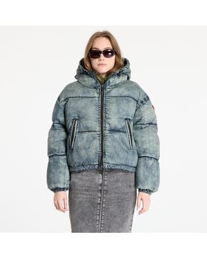 DIESEL Jas W-Aves Cropped Puffer Jacket - Blauw