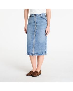 Calvin Klein Jeans Denim Zip Front Skirt - Blue